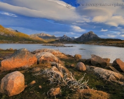 Scattered granite stones, left there by receding glaciers add character to lot of places near the fjords.