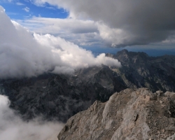 Clouds on the west side of Triglav.